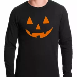 Bewild Halloween Shirt - Orange Jack O' Lantern Thermal Shirt Cool Funny & Offensive