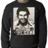 Bewild Cool Funny & Offensive Pablo Escobar Smiling Mug Shot Adult Crewneck