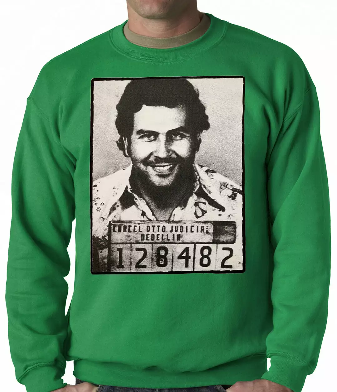 Bewild Cool Funny & Offensive Pablo Escobar Smiling Mug Shot Adult Crewneck 6 Bewild Cool Funny & Offensive Pablo Escobar Smiling Mug Shot Adult Crewneck