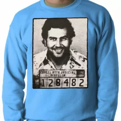 Bewild Cool Funny & Offensive Pablo Escobar Smiling Mug Shot Adult Crewneck 15 Bewild Cool Funny & Offensive Pablo Escobar Smiling Mug Shot Adult Crewneck