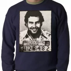 Bewild Cool Funny & Offensive Pablo Escobar Smiling Mug Shot Adult Crewneck 16 Bewild Cool Funny & Offensive Pablo Escobar Smiling Mug Shot Adult Crewneck