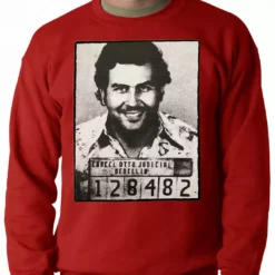 Bewild Cool Funny & Offensive Pablo Escobar Smiling Mug Shot Adult Crewneck 17 Bewild Cool Funny & Offensive Pablo Escobar Smiling Mug Shot Adult Crewneck