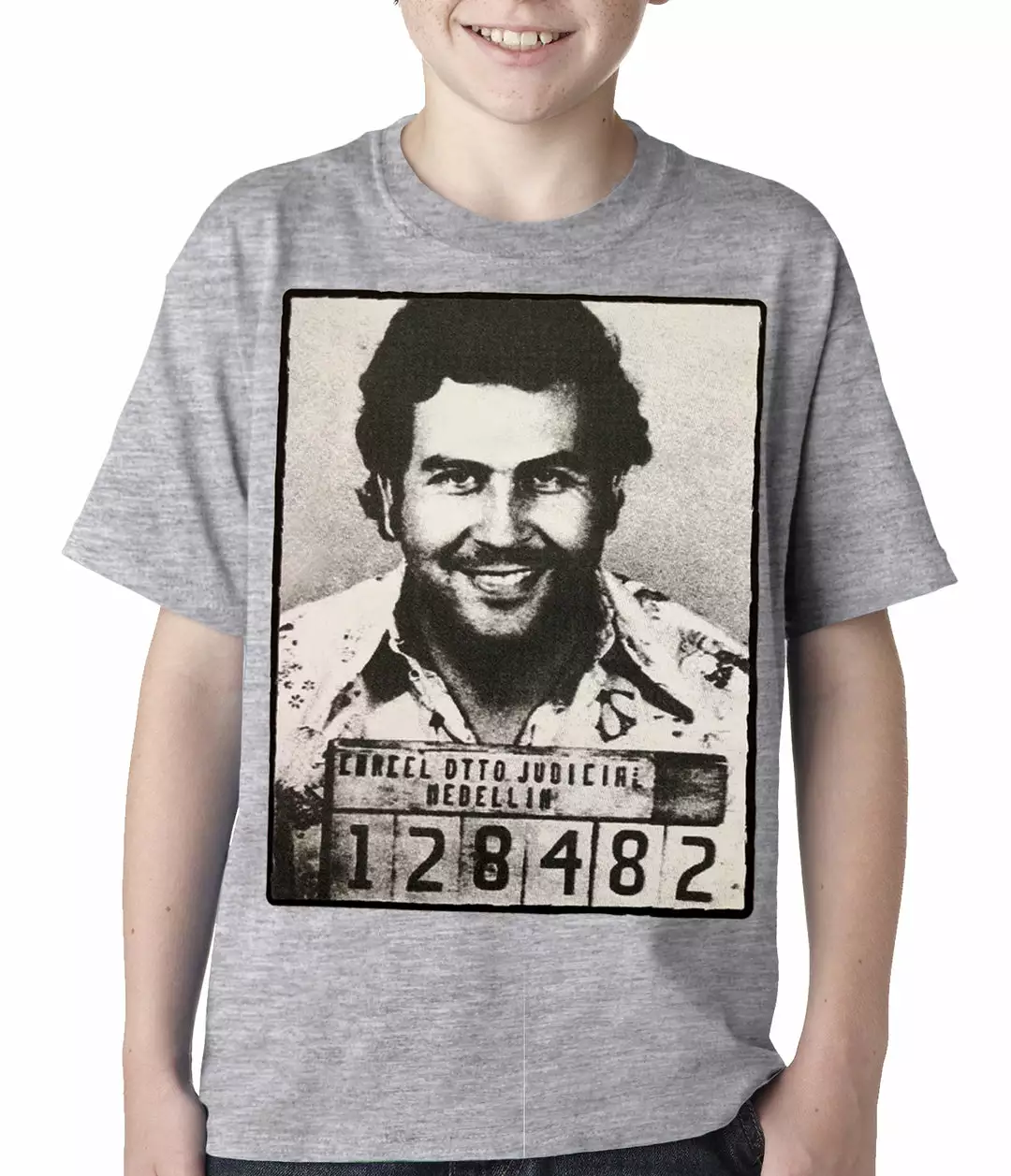 Bewild Cool Funny & Offensive Pablo Escobar Smiling Mug Shot Kids T-shirt 4 Bewild Cool Funny & Offensive Pablo Escobar Smiling Mug Shot Kids T-shirt