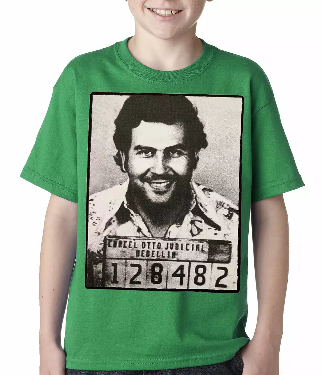 Bewild Cool Funny & Offensive Pablo Escobar Smiling Mug Shot Kids T-shirt 5 Bewild Cool Funny & Offensive Pablo Escobar Smiling Mug Shot Kids T-shirt