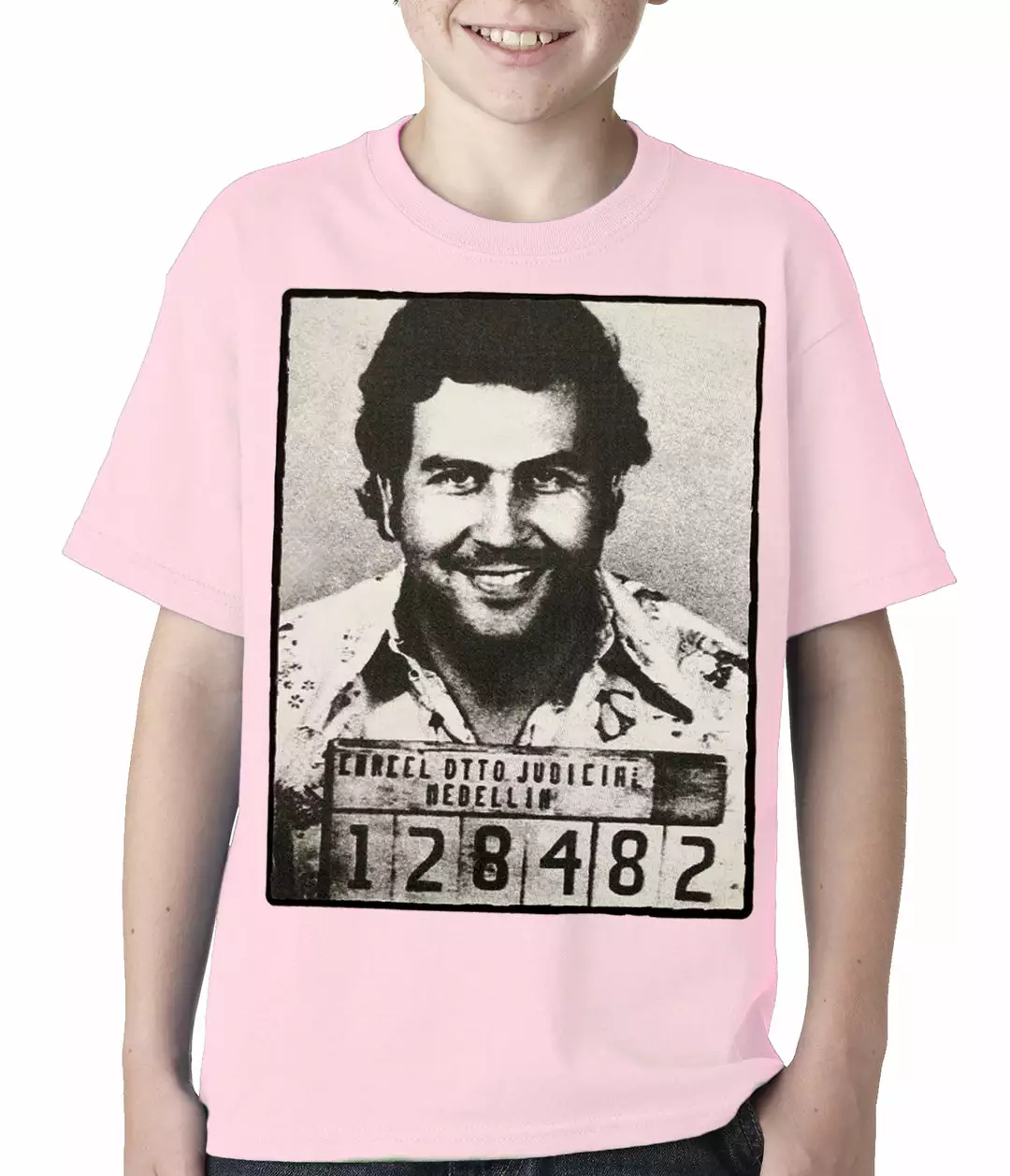 Bewild Cool Funny & Offensive Pablo Escobar Smiling Mug Shot Kids T-shirt 6 Bewild Cool Funny & Offensive Pablo Escobar Smiling Mug Shot Kids T-shirt