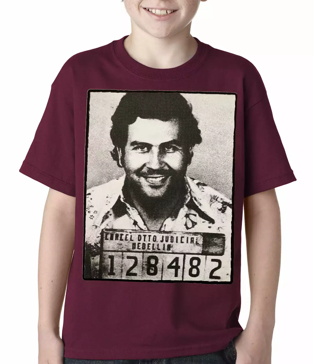 Bewild Cool Funny & Offensive Pablo Escobar Smiling Mug Shot Kids T-shirt 7 Bewild Cool Funny & Offensive Pablo Escobar Smiling Mug Shot Kids T-shirt