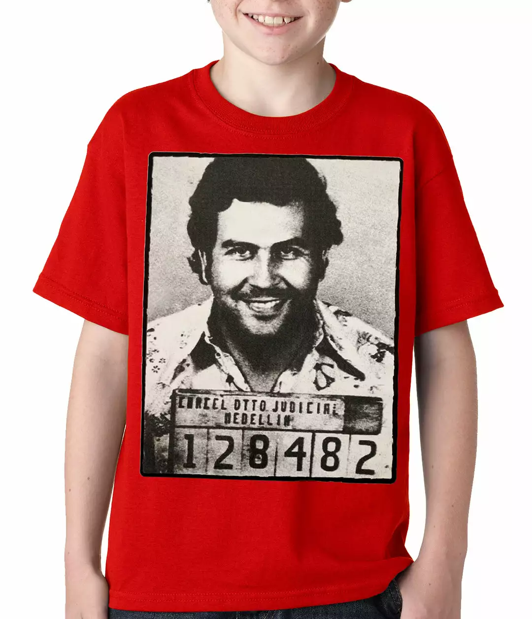 Bewild Cool Funny & Offensive Pablo Escobar Smiling Mug Shot Kids T-shirt 9 Bewild Cool Funny & Offensive Pablo Escobar Smiling Mug Shot Kids T-shirt