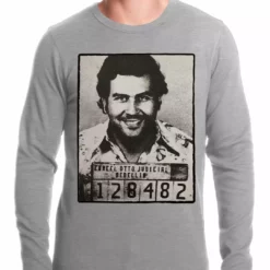 Bewild Pablo Escobar Smiling Mug Shot Thermal Shirt 7 Bewild Pablo Escobar Smiling Mug Shot Thermal Shirt