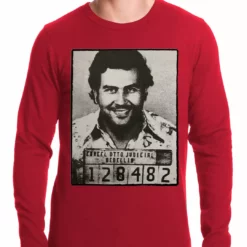 Bewild Pablo Escobar Smiling Mug Shot Thermal Shirt 8 Bewild Pablo Escobar Smiling Mug Shot Thermal Shirt