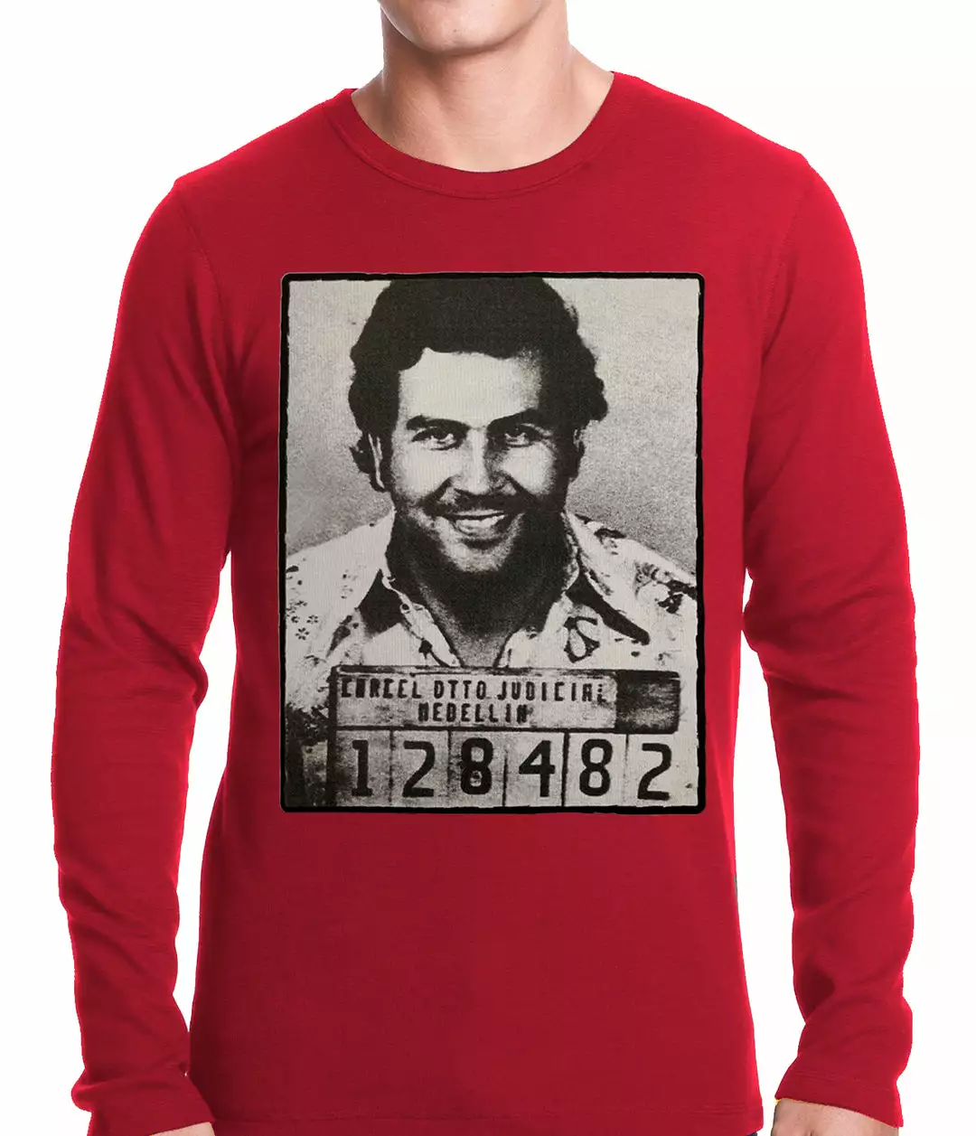 Bewild Pablo Escobar Smiling Mug Shot Thermal Shirt 5 Bewild Pablo Escobar Smiling Mug Shot Thermal Shirt