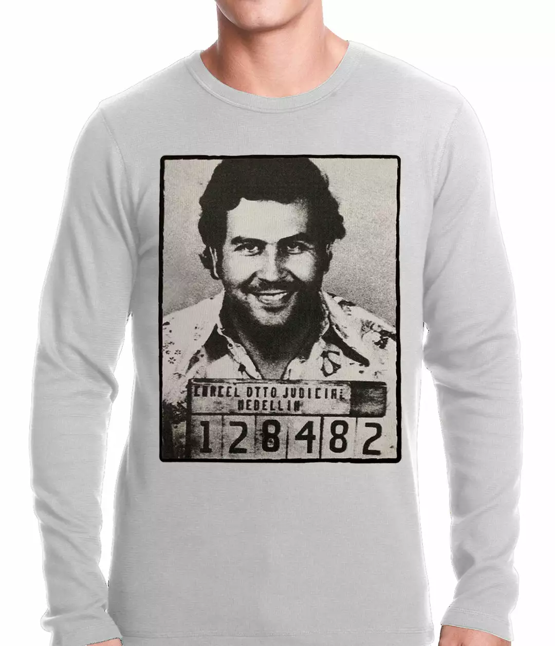 Bewild Pablo Escobar Smiling Mug Shot Thermal Shirt 6 Bewild Pablo Escobar Smiling Mug Shot Thermal Shirt