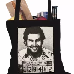 Bewild Pablo Escobar Smiling Mug Shot Tote Bag Cool Funny & Offensive