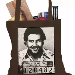 Bewild Pablo Escobar Smiling Mug Shot Tote Bag Cool Funny & Offensive