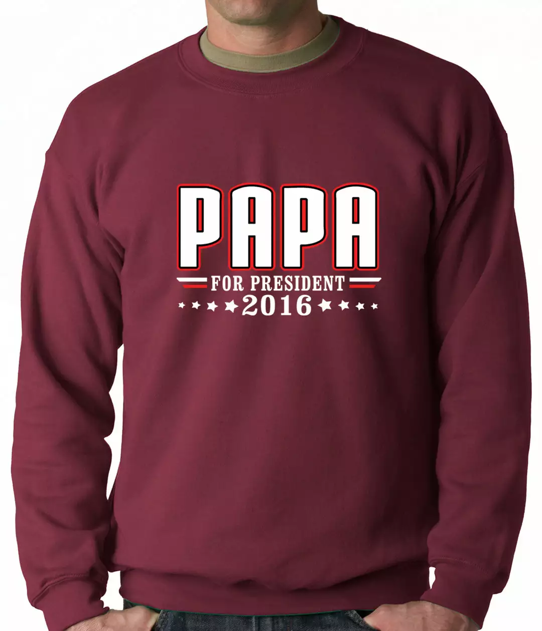 Bewild Positive Reinforcement PAPA For PRESIDENT 2016 - Vote For Papa Adult Crewneck 7 Bewild Positive Reinforcement PAPA For PRESIDENT 2016 - Vote For Papa Adult Crewneck