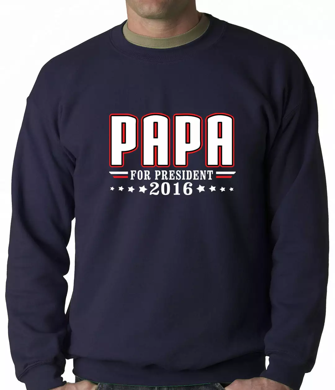 Bewild Positive Reinforcement PAPA For PRESIDENT 2016 - Vote For Papa Adult Crewneck 8 Bewild Positive Reinforcement PAPA For PRESIDENT 2016 - Vote For Papa Adult Crewneck