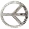Bewild Peace Sign Rhinestone Belt Buckle With FREE Leather Belt Belt Buckles