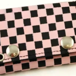 Bewild Wallets & Chains Pink Checkerboard Genuine Leather Chain Wallet 8 Bewild Wallets & Chains Pink Checkerboard Genuine Leather Chain Wallet