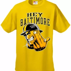 Bewild Sport Inspiration Hey Baltimore - Pittsburgh Guy With Middle Finger Mens T-shirt