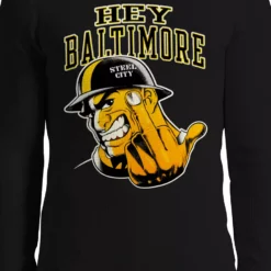 Bewild Sport Inspiration Hey Baltimore - Pittsburgh Guy With Middle Finger Thermal Long Sleeve Shirt