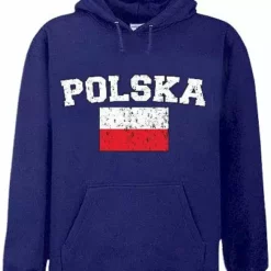 Bewild Nationality & Ethnic Poland "Polska" Vintage Flag International Hoodie