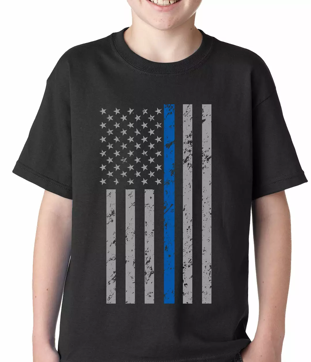 Bewild Police Thin Blue Line American Flag - Support Police Department Kids T-shirt 3 Bewild Police Thin Blue Line American Flag - Support Police Department Kids T-shirt