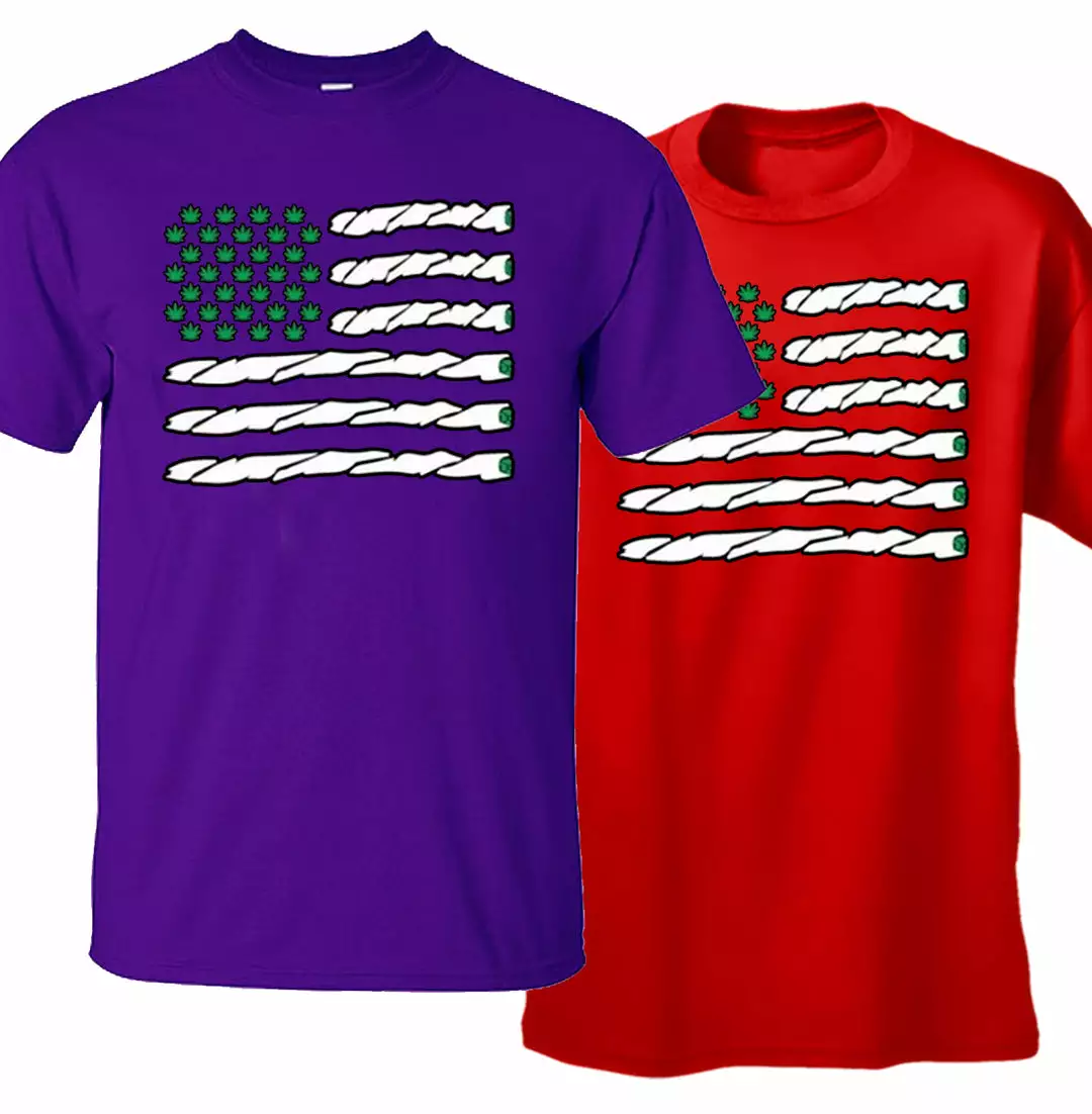 Bewild Pot American Flag Men's T-Shirt Cool Funny & Offensive 13 Bewild Pot American Flag Men's T-Shirt Cool Funny & Offensive