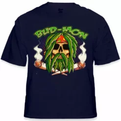 Bewild Pot Head & Stoner Tees - Bud Mon T-Shirt Cool Funny & Offensive