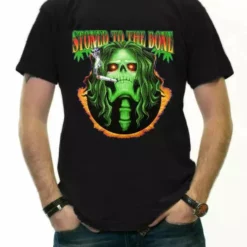 Bewild Pot Head & Stoner Tees - Stoned To The Bone T-Shirt Cool Funny & Offensive