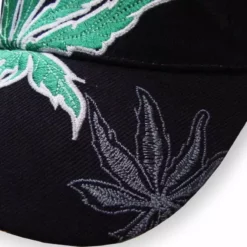 Bewild Pot Leaf Baseball Hat (Black) Brimmed Hats