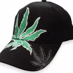 Bewild Pot Leaf Baseball Hat (Black) Brimmed Hats