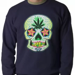 Bewild Pot Leaf Sugar Skull Crewneck 15 Bewild Pot Leaf Sugar Skull Crewneck