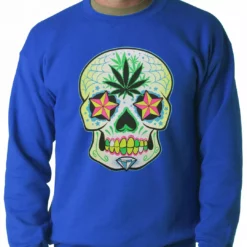 Bewild Pot Leaf Sugar Skull Crewneck 17 Bewild Pot Leaf Sugar Skull Crewneck