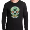 Bewild Pot Leaf Sugar Skull Thermal Shirt