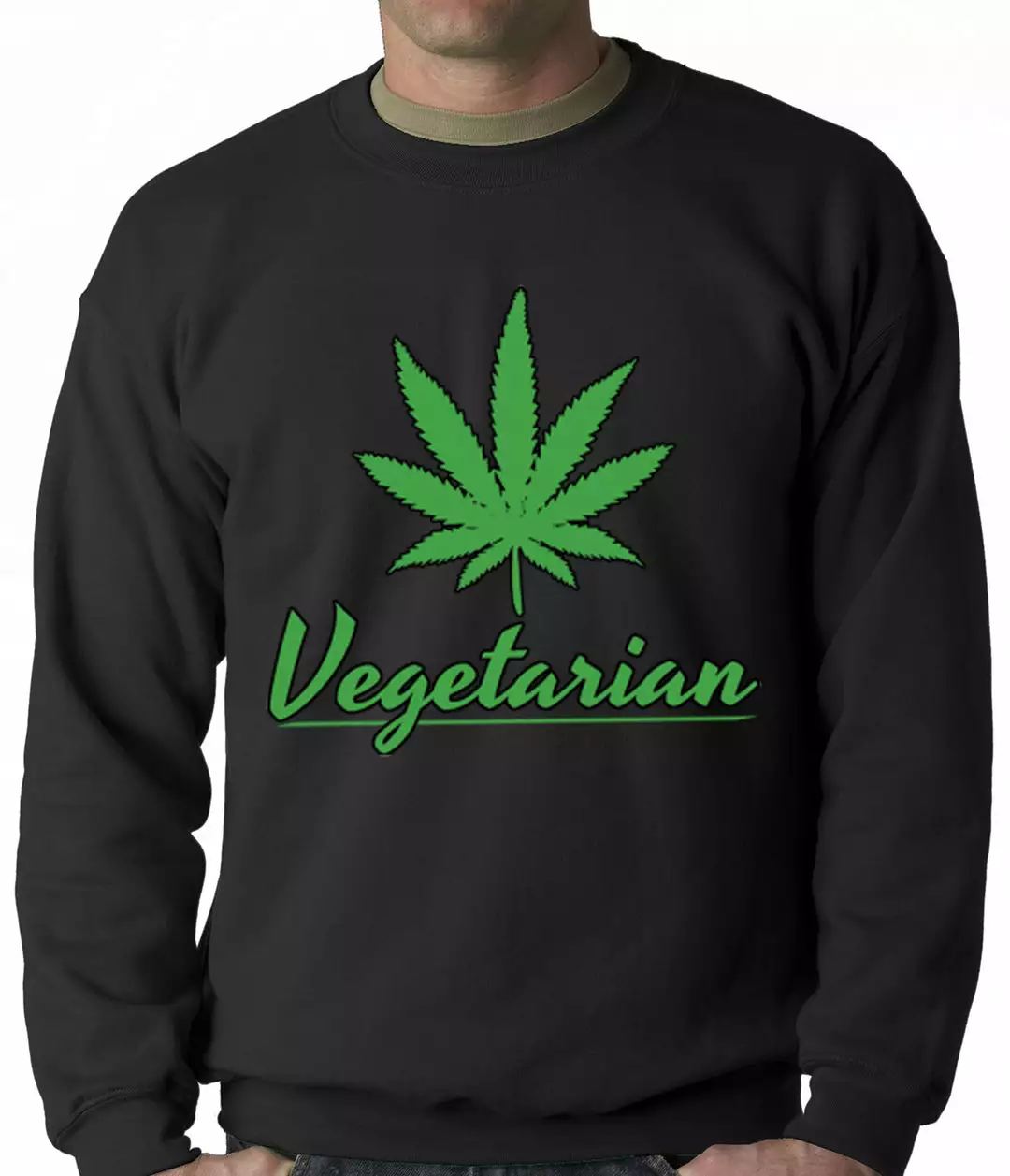 Bewild Pot Leaf Vegetarian Crewneck 4 Bewild Pot Leaf Vegetarian Crewneck