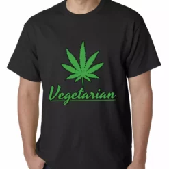 Bewild Pot Leaf Vegetarian Mens T-shirt Cool Funny & Offensive