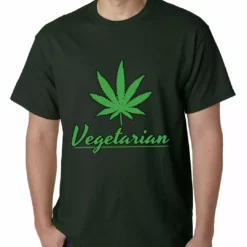 Bewild Pot Leaf Vegetarian Mens T-shirt Cool Funny & Offensive