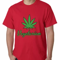 Bewild Pot Leaf Vegetarian Mens T-shirt Cool Funny & Offensive