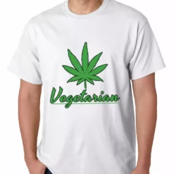 Bewild Pot Leaf Vegetarian Mens T-shirt Cool Funny & Offensive