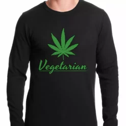 Bewild Cool Funny & Offensive Pot Leaf Vegetarian Thermal Shirt 6 Bewild Cool Funny & Offensive Pot Leaf Vegetarian Thermal Shirt
