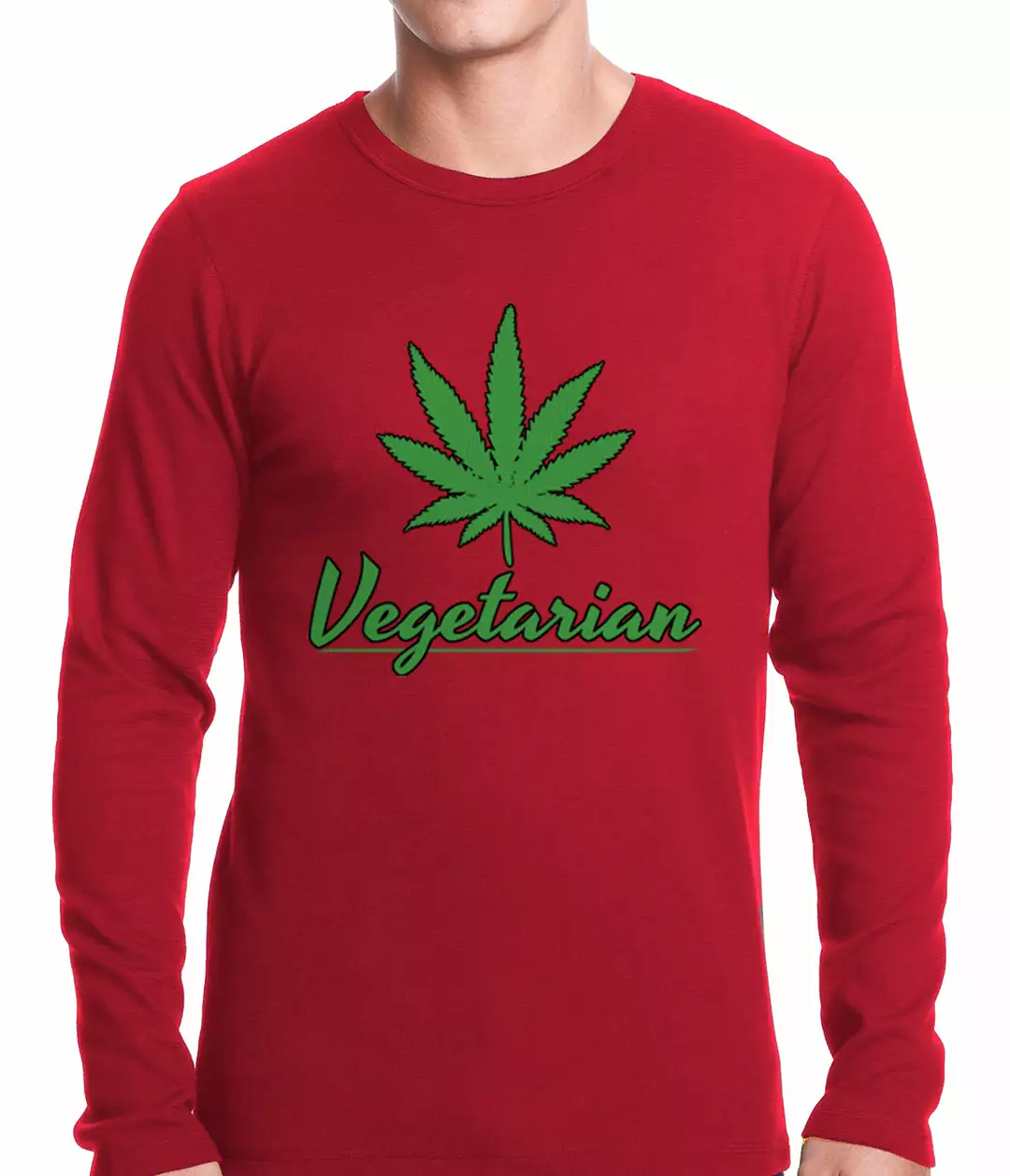 Bewild Cool Funny & Offensive Pot Leaf Vegetarian Thermal Shirt 5 Bewild Cool Funny & Offensive Pot Leaf Vegetarian Thermal Shirt