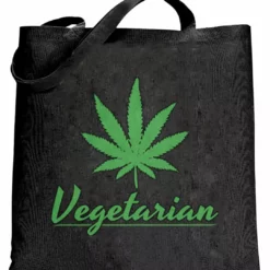 Bewild Cool Funny & Offensive Pot Leaf Vegetarian Tote Bag