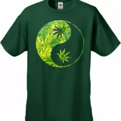 Bewild Cool Funny & Offensive Pot Leaf Ying Yang Men's T-Shirt