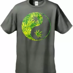 Bewild Cool Funny & Offensive Pot Leaf Ying Yang Men's T-Shirt