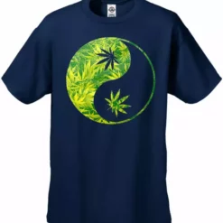 Bewild Cool Funny & Offensive Pot Leaf Ying Yang Men's T-Shirt