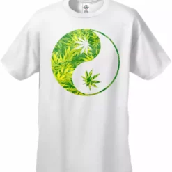 Bewild Cool Funny & Offensive Pot Leaf Ying Yang Men's T-Shirt