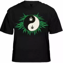 Bewild Pothead & Stoner Tees - 420 Pot Leaf Yin Yang T-Shirt