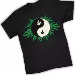 Bewild Pothead & Stoner Tees - 420 Pot Leaf Yin Yang T-Shirt
