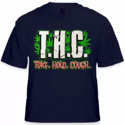 Bewild Pothead & Stoner Tees - THC Toke Hold Cough T-Shirt