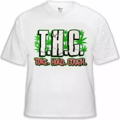 Bewild Pothead & Stoner Tees - THC Toke Hold Cough T-Shirt