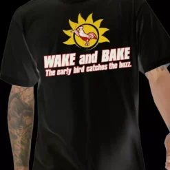 Bewild Cool Funny & Offensive Pothead & Stoner Tees - Wake & Bake T-Shirt
